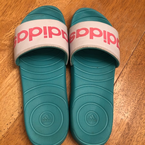 Adidas slip on slide sandals good condition Sz 10 - Picture 5 of 14